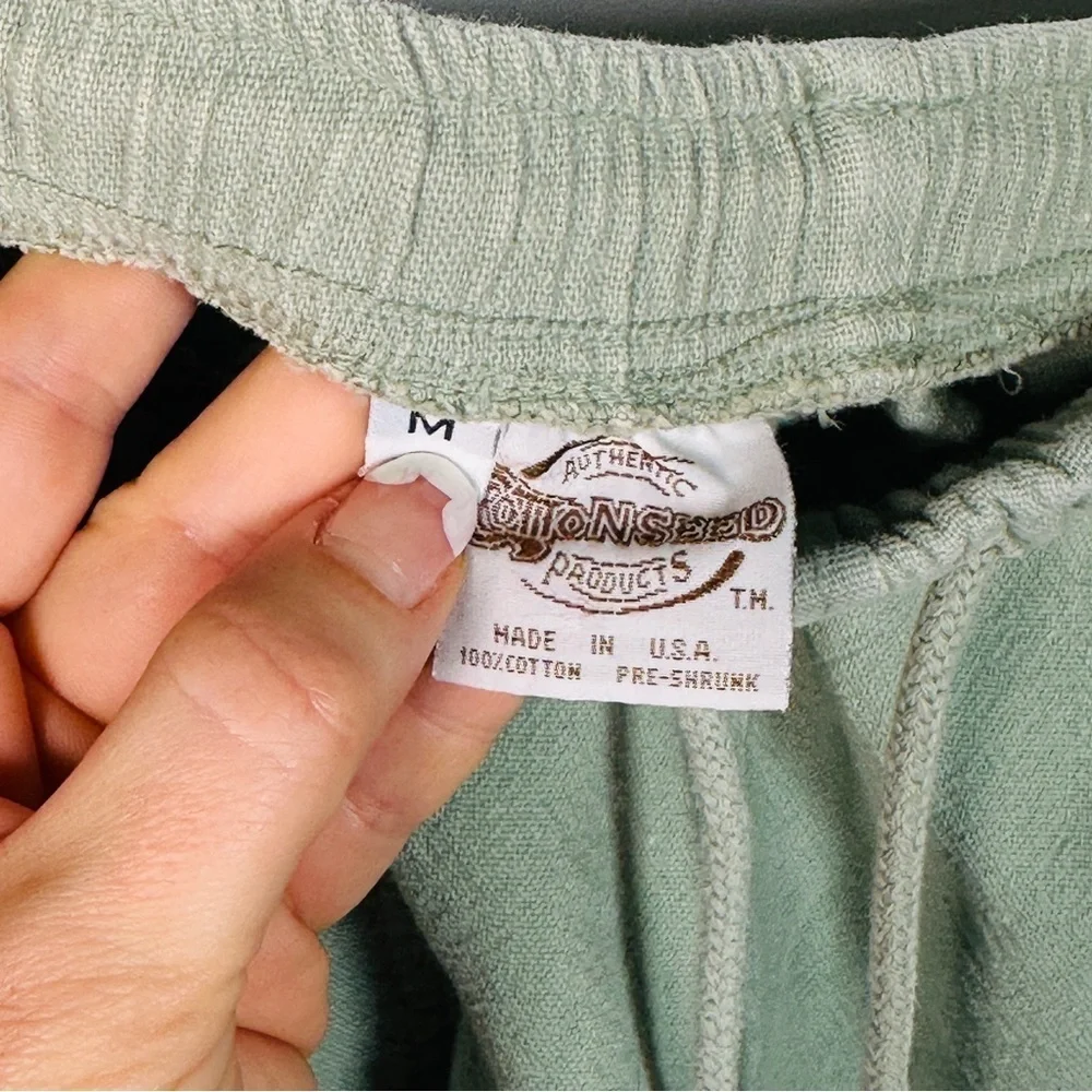 Authentic Cottonseed Products Vintage Washed Cotton Sweatshorts Sage Green Med